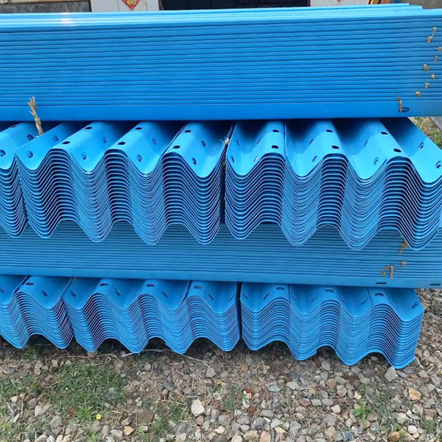 Three wave galvanized guardrail panels