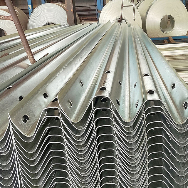 Three wave galvanized guardrail panels